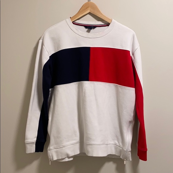 Tommy Hilfiger Colour Block Crewneck Side Zippers - Picture 2 of 8